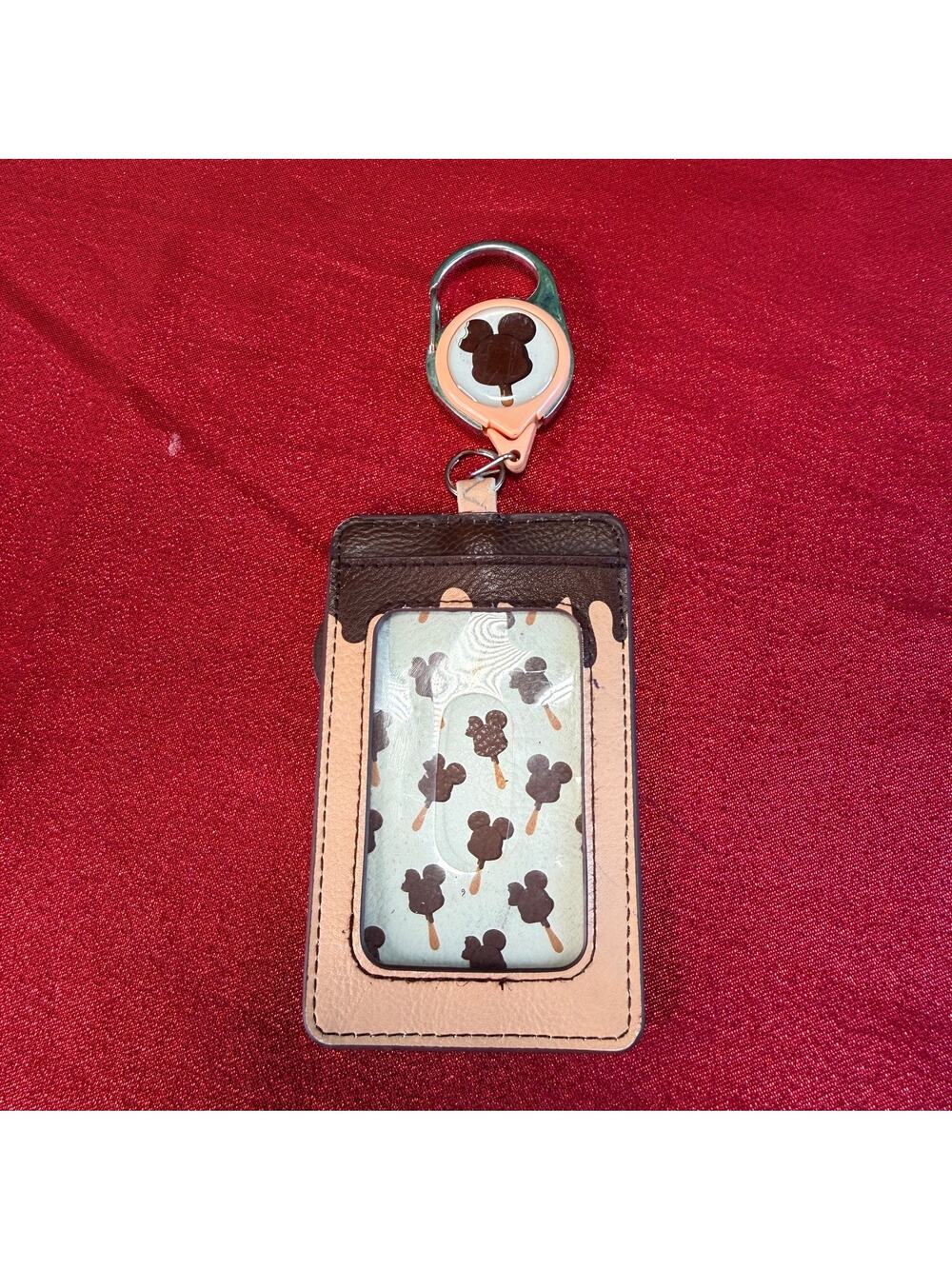 Disney Parks Loungefly Mickey Ice Cream Bar Retractable ID Cardholder Badge
